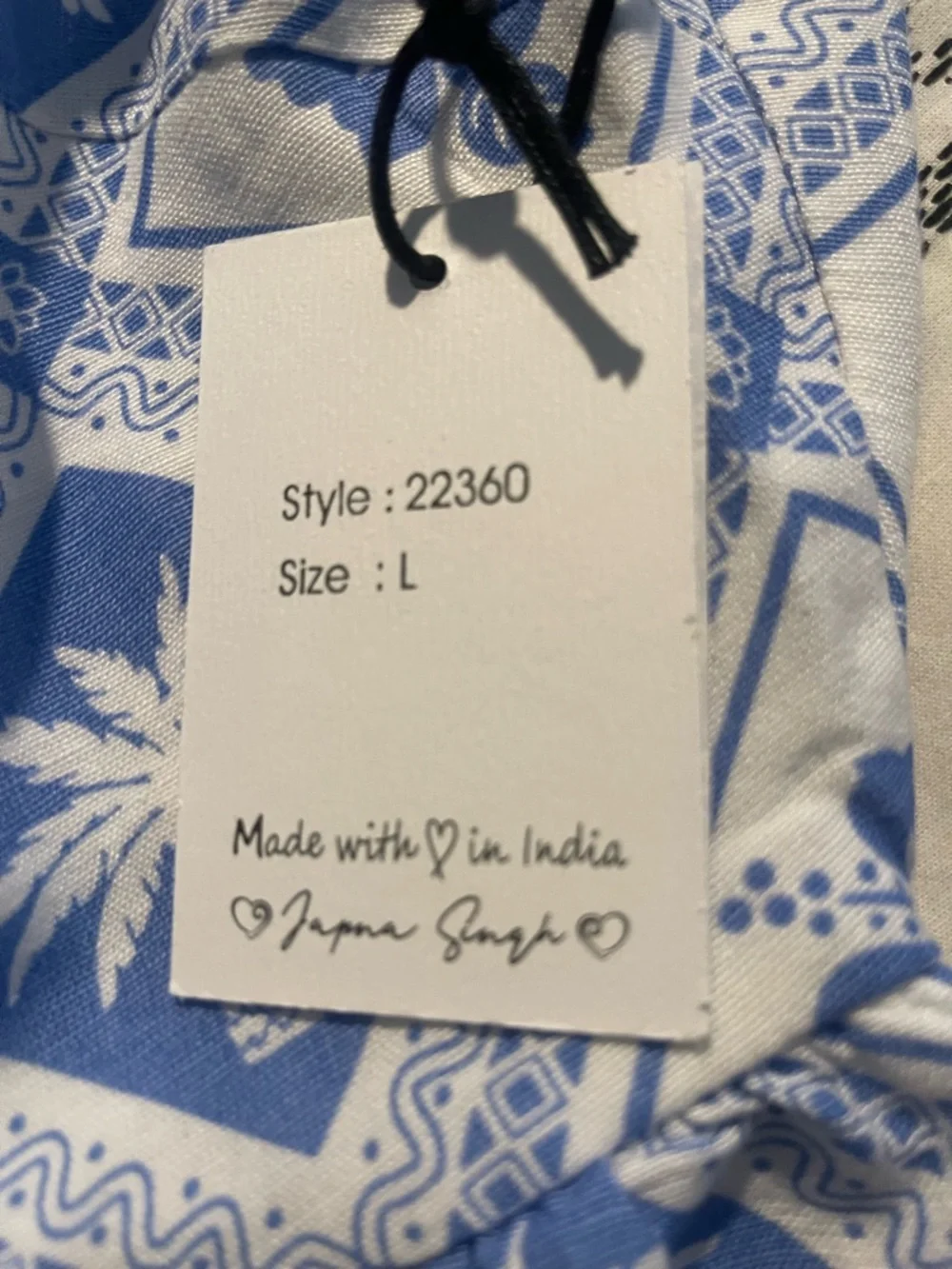 Blue Palm Tree Tile-Print Spaghetti-Strap Maxi Dress.